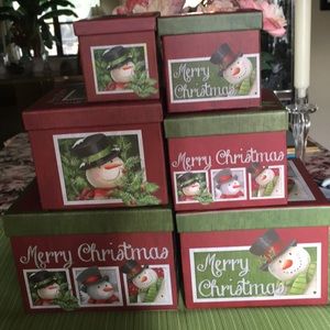 COPY - Snowman Nested Gift Boxes -NWT